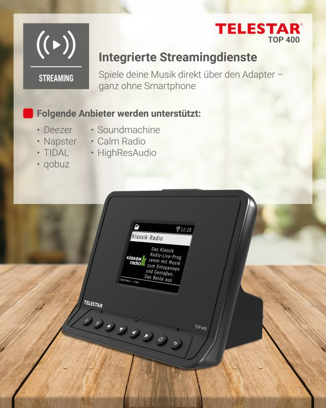 TOP 400 (schwarz) TELESTAR DAB+ / Internet / FM / Bluetooth