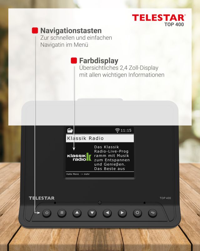 TOP 400 (schwarz) TELESTAR DAB+ / Internet / FM / Bluetooth