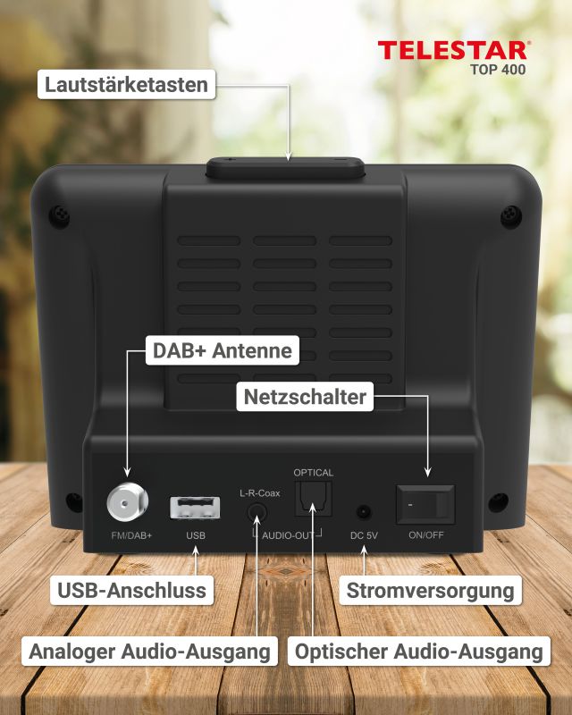 TOP 400 (schwarz) TELESTAR DAB+ / Internet / FM / Bluetooth