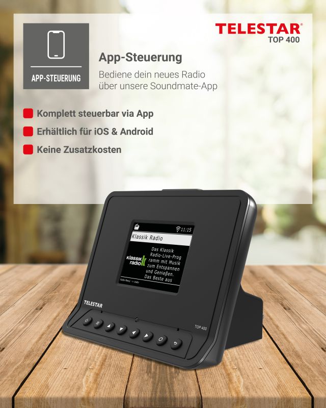 TOP 400 (schwarz) TELESTAR DAB+ / Internet / FM / Bluetooth