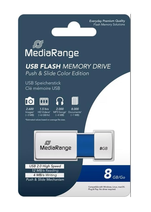 MediaRange USB Speicherstick 8 GB, USB-A