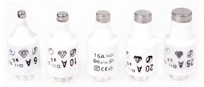 Sicherungen träge DT I - 6A - 5 Stück, DT I - 6A