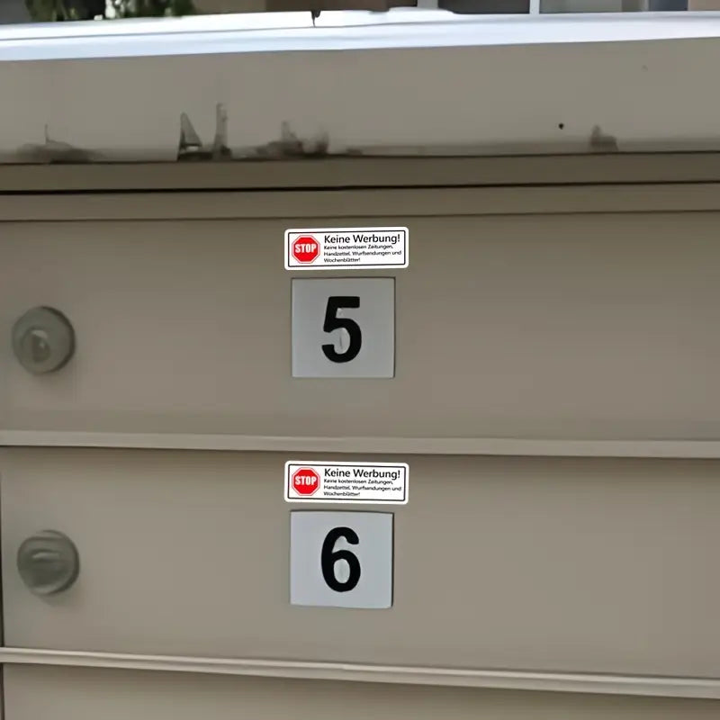 Stoppschild Aufkleber für Briefkasten - Bitte Keine Werbung