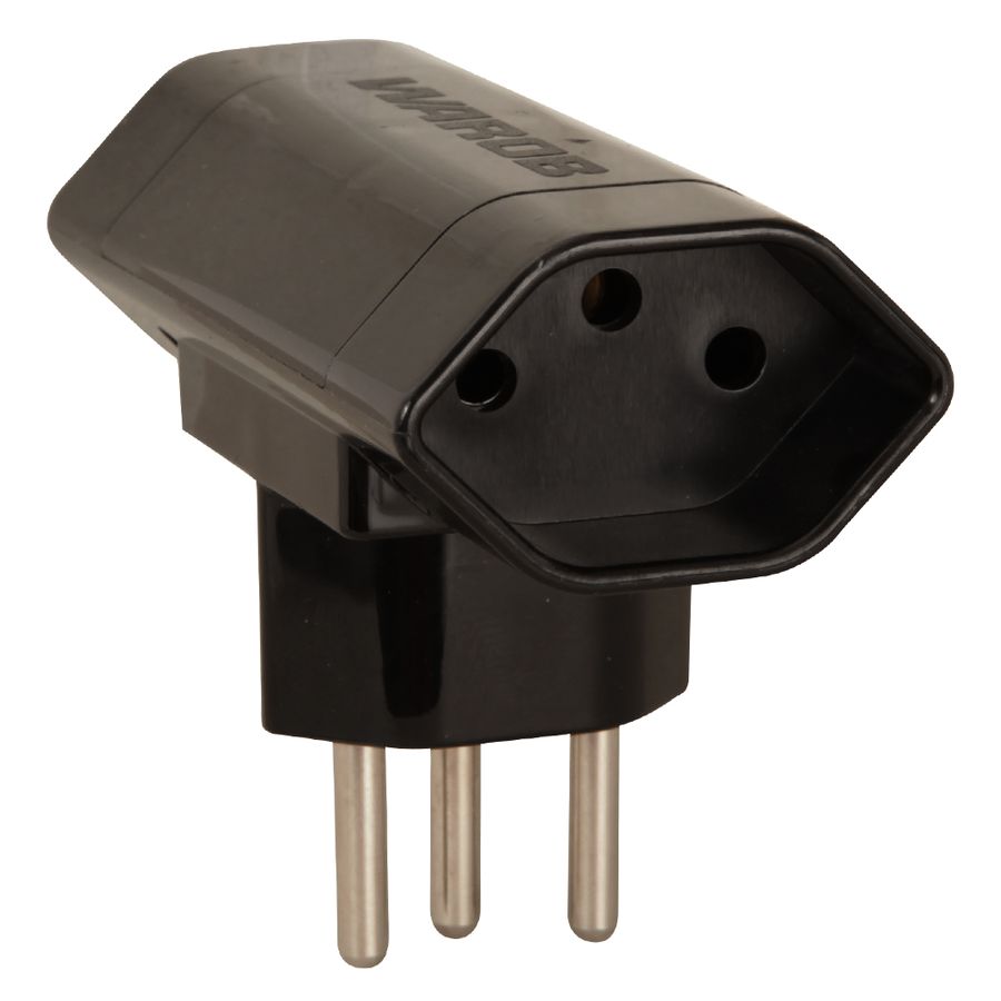 Abzweigstecker 2xT13, schwarz - 2xT13 vertikal, Stecker T12, inkl. Kinderschutz