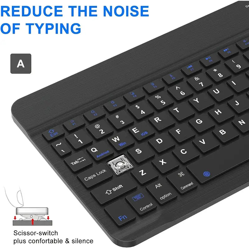 SlimKeys Mini 10-Zoll Kabellose Bluetooth Tastatur mit Akku 25.4cm