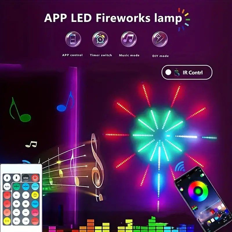 Intelligenter Feuerwerks-LED-Lichter Mit Musiksynchronisation FB/APP