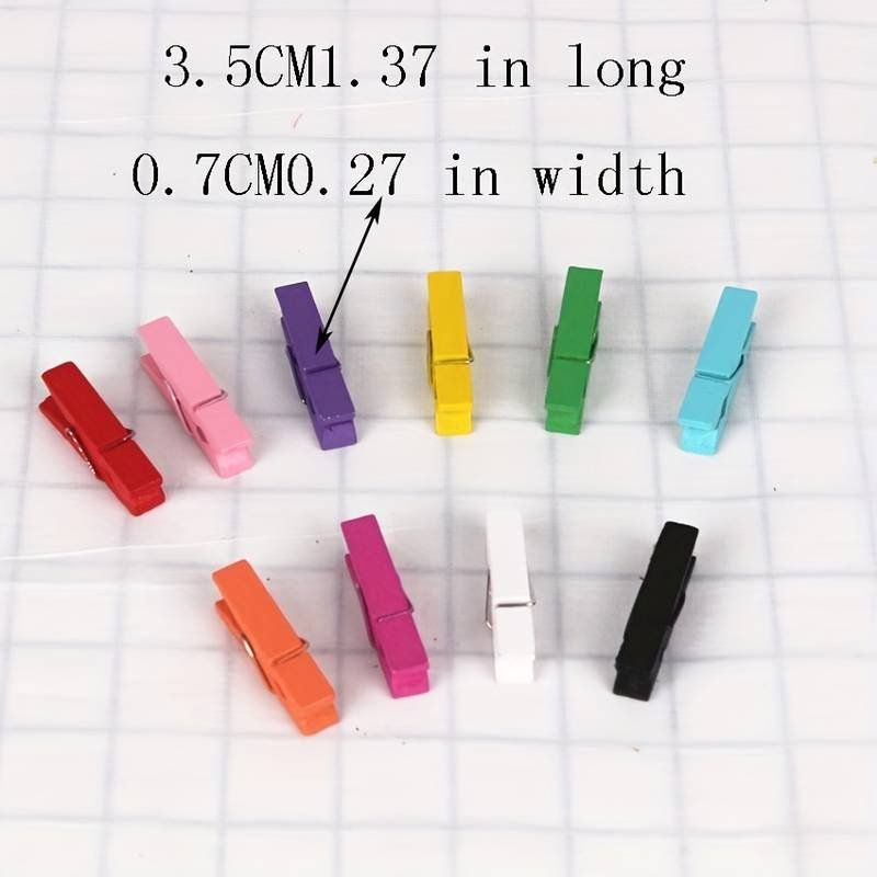 100 Stück / Packung DIY Bunte Holzklammern, Handwerk Foto Clips, Memo Clip usw..