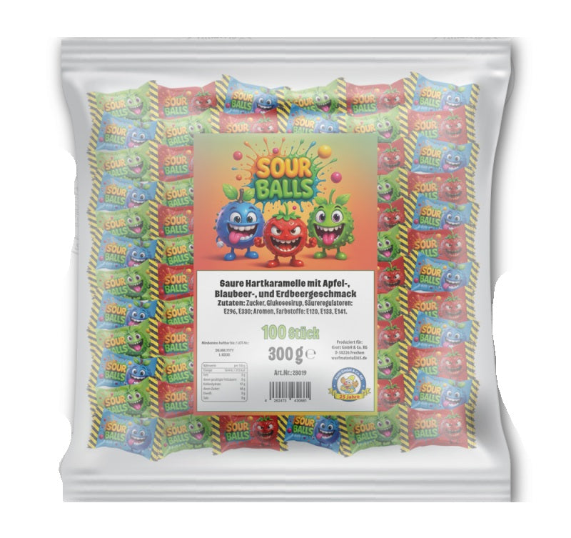 100 x Sour Balls, insgesamt 300g