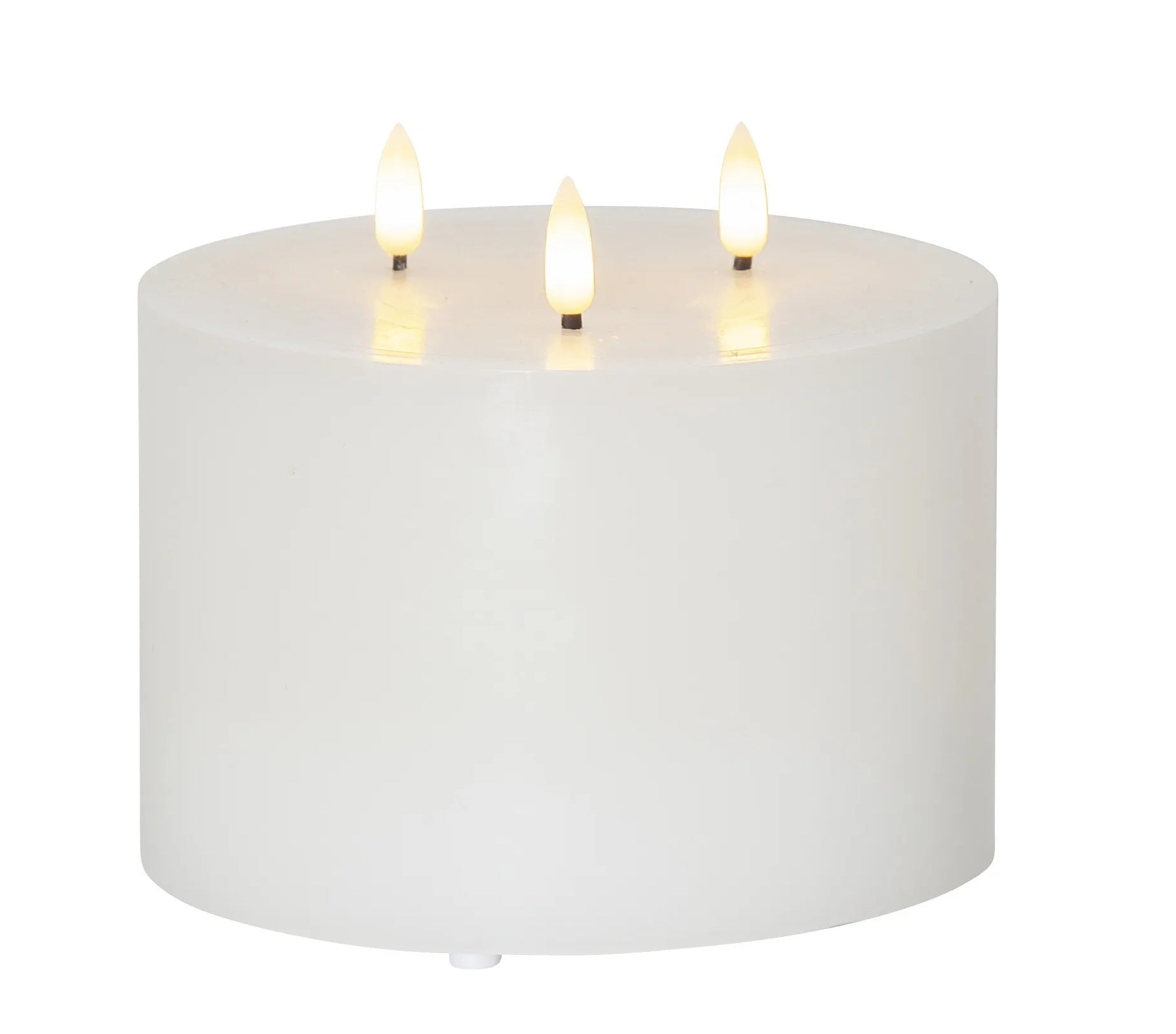 LED Pillar Kerze Flamme Indoor, Weiss, 13cm, Timerfunktion