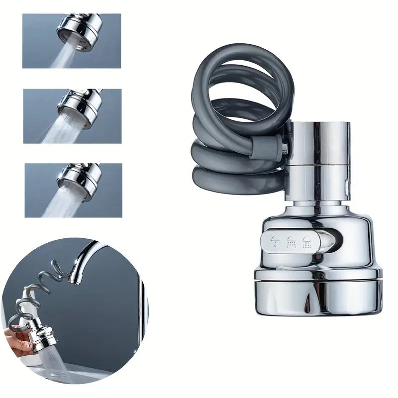 Dehnbarer dreistufiger Wasserhahnverlängerer universell in Küche und Bad