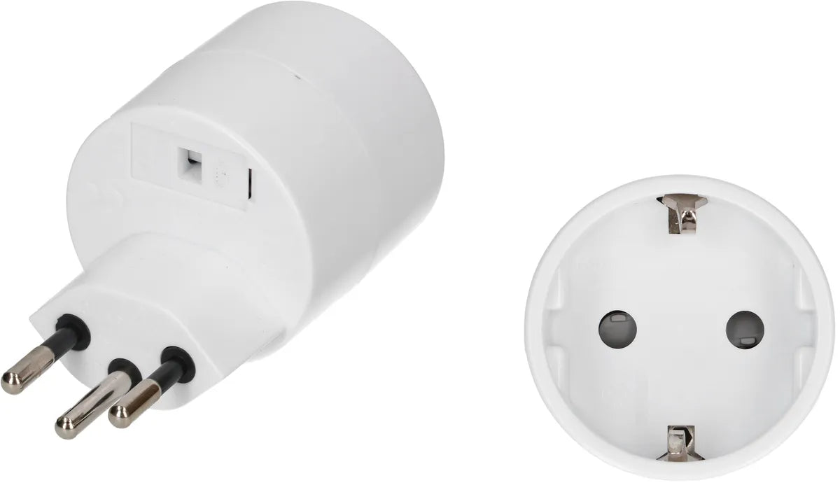 Reiseadapter asymmetrisch Stecker: Typ 12 / Kupplung: Schuko - Schweiz