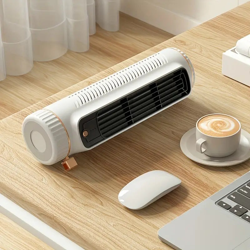 Tragbarer USB-Ventilator – Kabellos, 3 Stufen, Tisch & Stand mit Akku