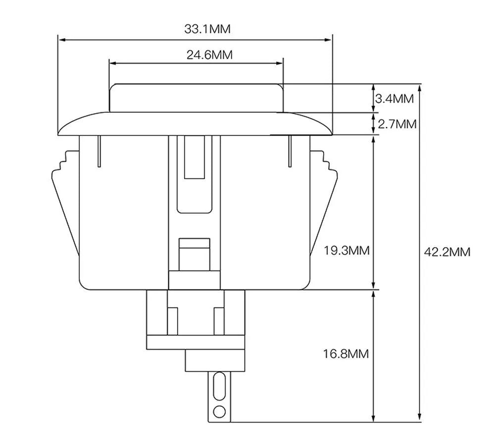 Arcade Button 30mm, transparent blau – Ansicht 3