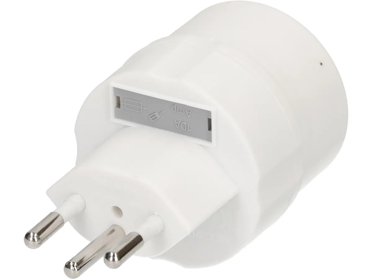 Reise/Heim Adapter Typ 12 / Schuko, USA, Japan, Deutschland 3/2-/polig Weiß