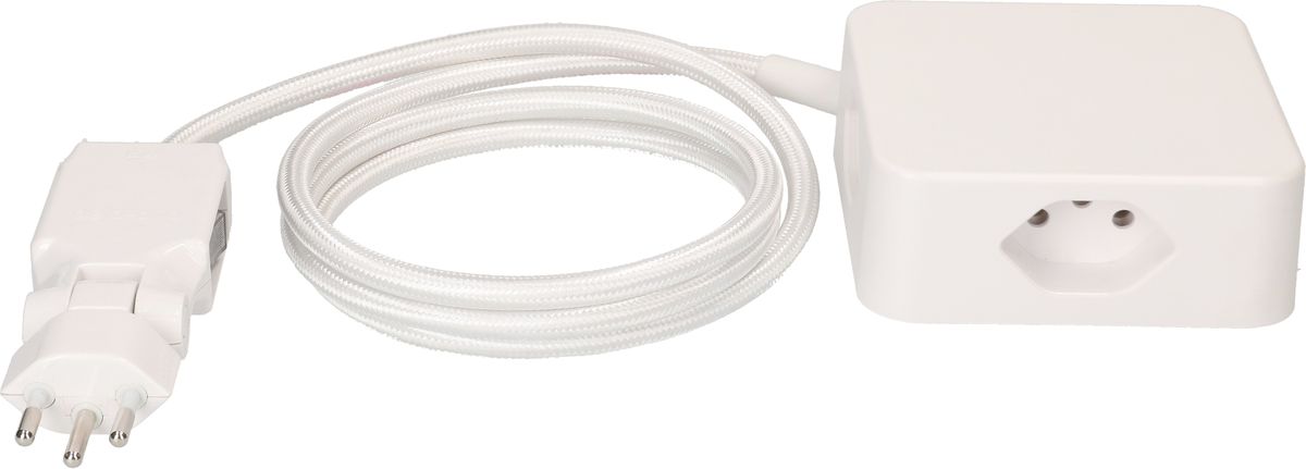 Steckdosenleiste Cube 4x Typ 13 weiss / weiss 2m clip-clap