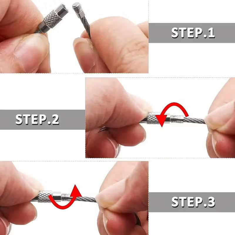 Edelstahl-Drahtring für Schlüssel, Schlüsselanhänger, Gepäckanhänger 20cm