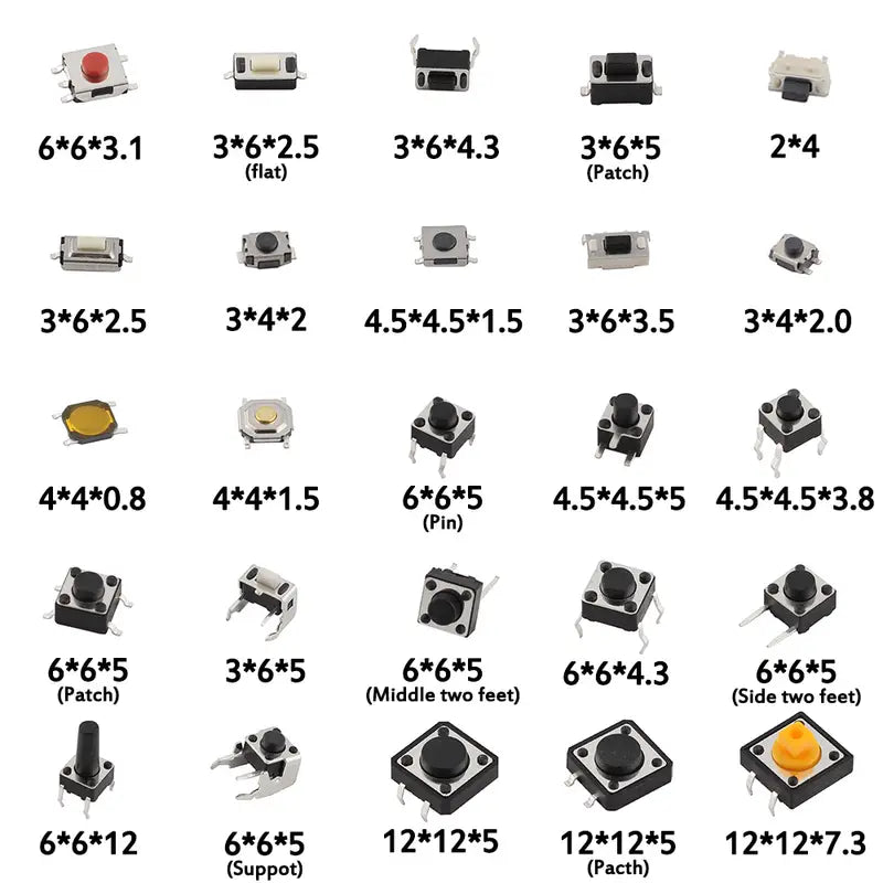 125 Teile Touch Schalter/Mikro Schalter/Drucktasten Set