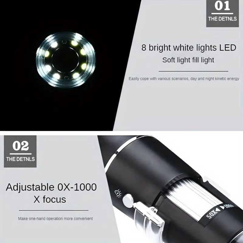 HD USB Industrie Mikroskop mit APP & PC Software 500fach Vergrößerung