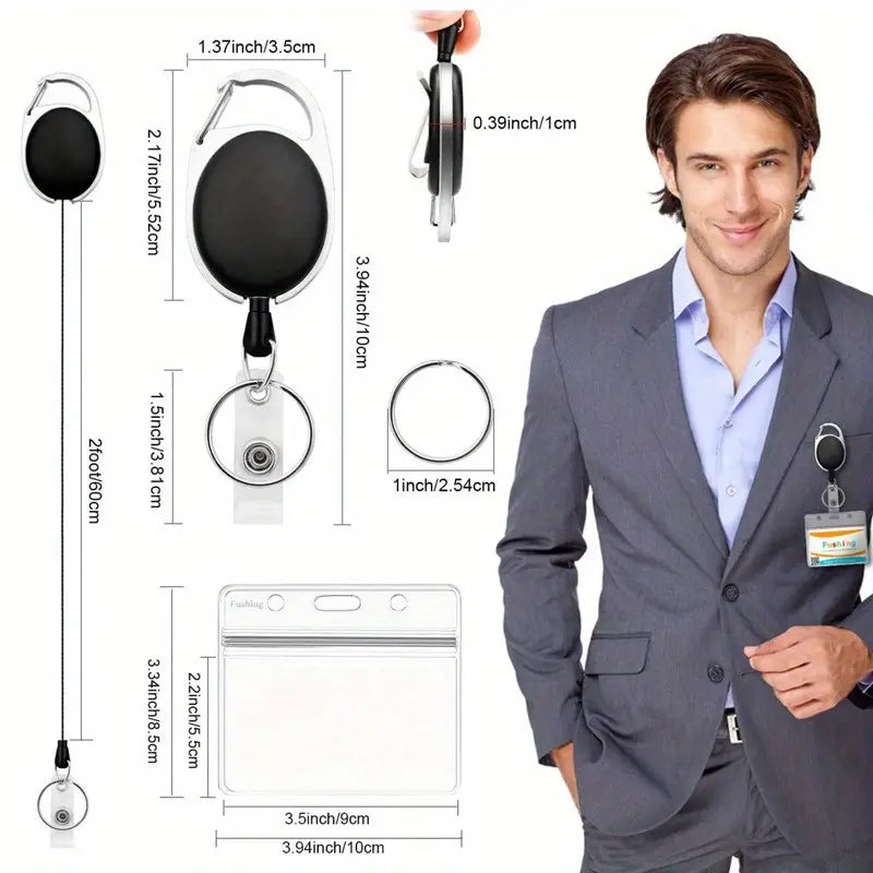 Kartenhalter für Ausweise ausziehbar, Personal, Ideal für Firmen