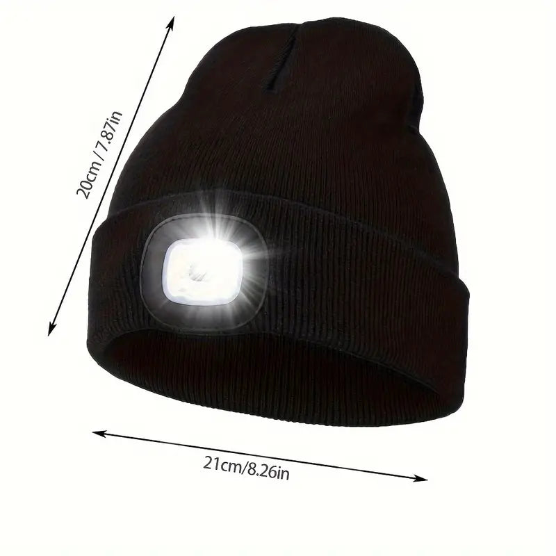 Einfarbige Unisex-LED-Mütze leicht, bequem und atmungsaktiv in Schwarz