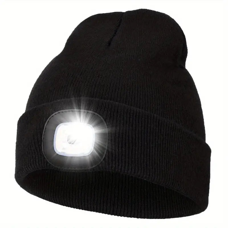 Einfarbige Unisex-LED-Mütze leicht, bequem und atmungsaktiv in Schwarz