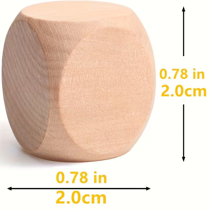10 Stück 20 mm Blanko Holzschnitzwürfel – Bastelwürfel aus Holz