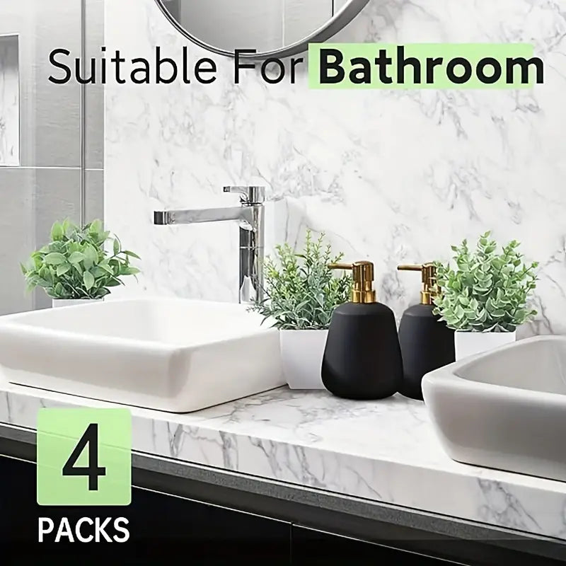 4er-Set künstliche Pflanzen - Plastikblumen in Töpfen für Zuhause und Bürodekoration