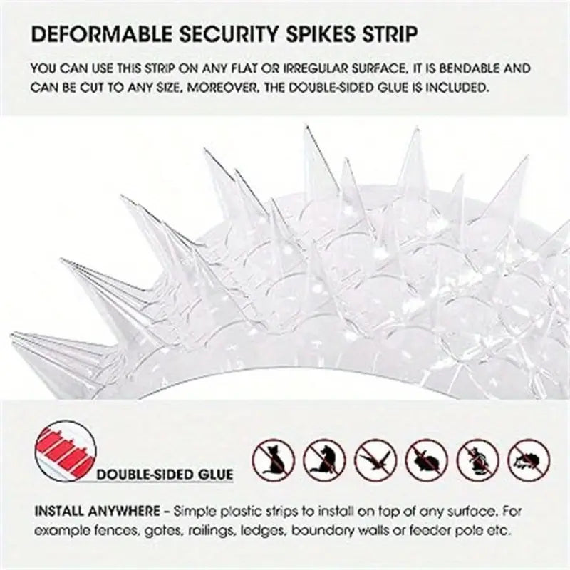 4 Stück Spikes zur Vogel- und Katzenabwehr für den Außenbereich – Kunststoff