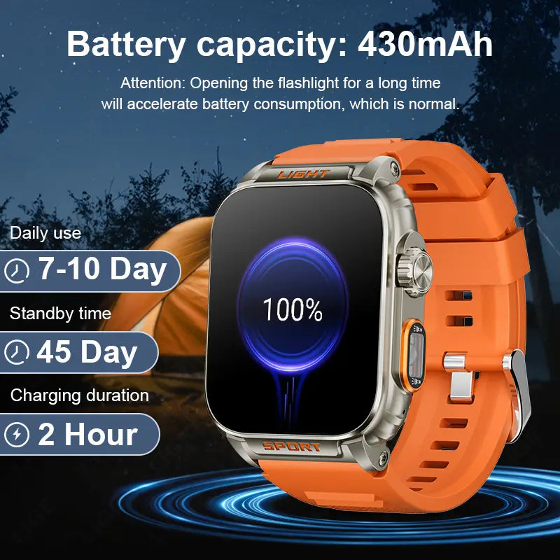 LIGE Smartwatch - HD LED Display, Über 70 Sportmodi, Schlaf- & Kompass-Tracker Orange