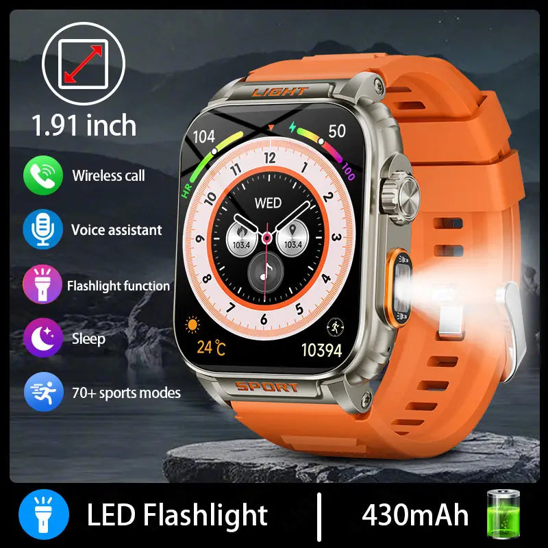 LIGE Smartwatch - HD LED Display, Über 70 Sportmodi, Schlaf- & Kompass-Tracker Orange