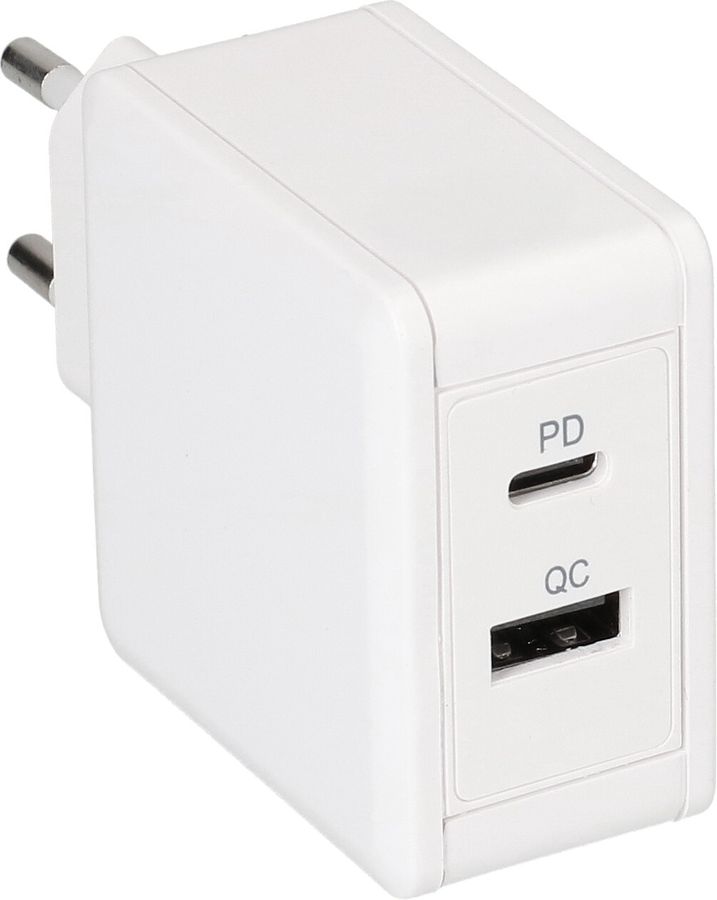 USB Schnellladeadapter 1x USB-C PD 1x USB-A 45W weiss