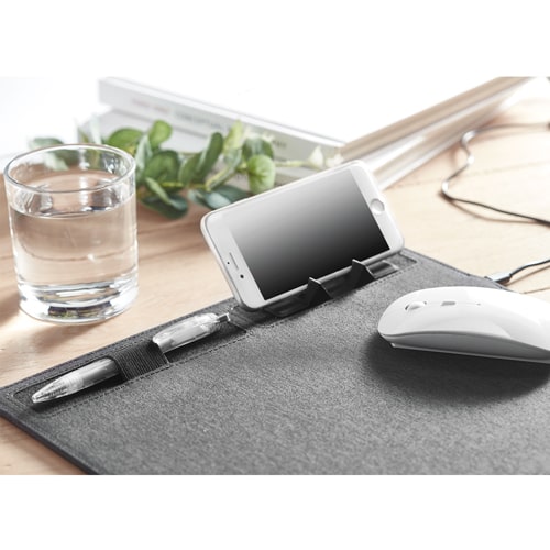 Superpad Mauspad mit kabelloser 15 W Qi-Ladefunktion für iPhone und Android Smartphone