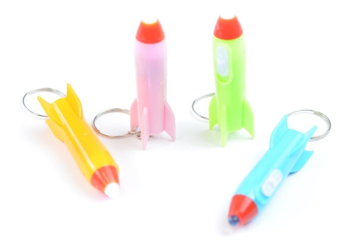 Taschenlampe Rakete an Schlüsselanhänger ca 6 cm mit An-und Ausschalter