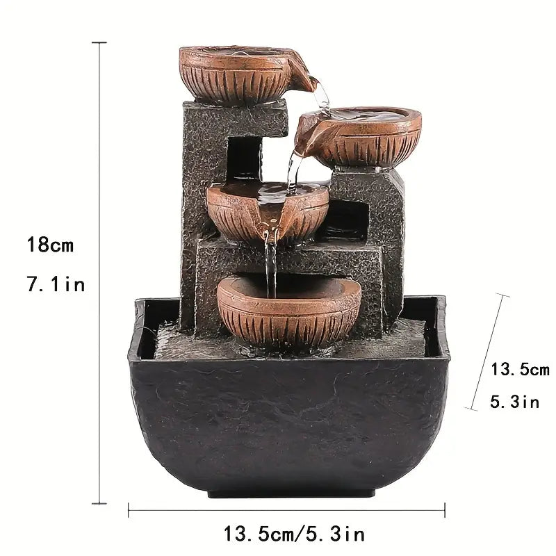 Wasserfall Brunnen, USB-betriebenes Indoor-Desktop-Fließwasser-Feature