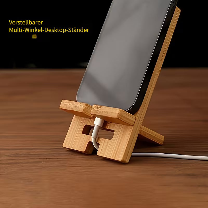Verstellbarer Multi-Winkel Handy- Tablet-Ständer aus Holz