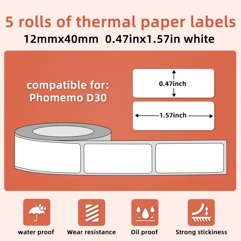 Phomemo D30 Etikettendrucker - Tragbarer Mini-Thermodrucker mit Band