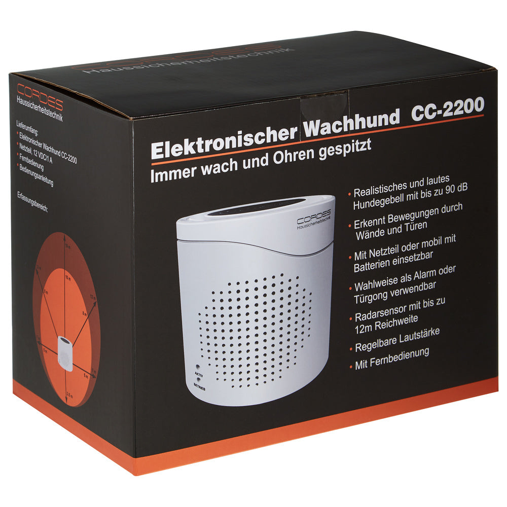 Elektronischer Wachhund CC-2200 mit Radarsensor, Netz- und Batteriebetrieb