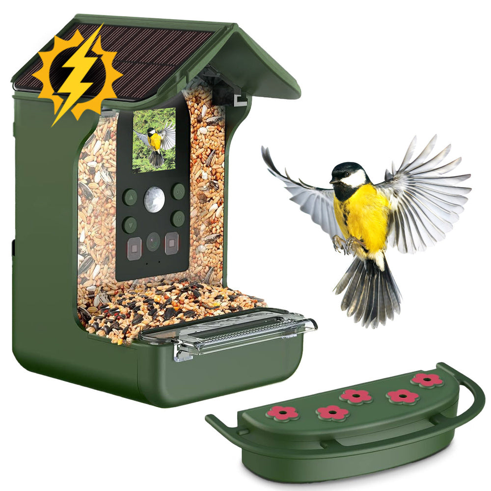 EASYPIX Vogelfutterhaus -BirdyCam- mit HD-Kamera, Solar-Panel und Akku