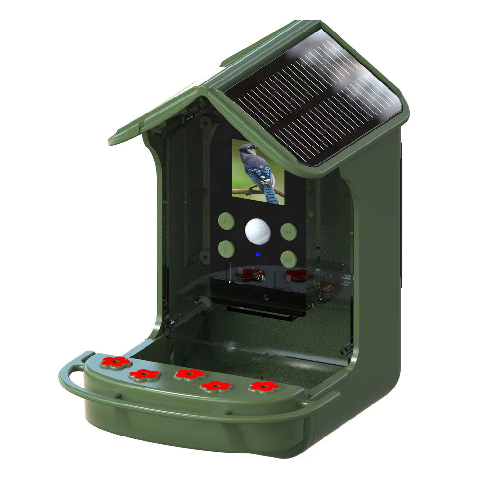 EASYPIX Vogelfutterhaus -BirdyCam- mit HD-Kamera, Solar-Panel und Akku
