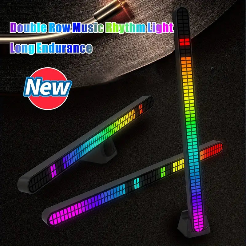 64-Bit-RGB Sprachgesteuerte LED Pegelanzeige mit USB-C/Akku