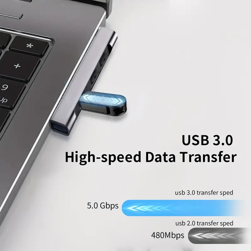USB Hub,4-Port Mini USB 3.0 Ideal für Notebooks