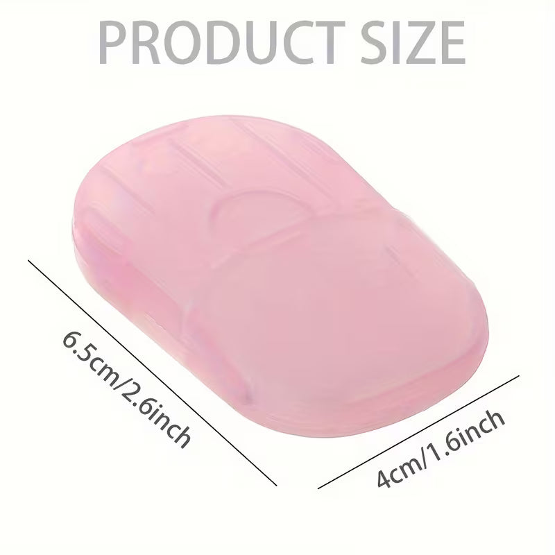 Farbiger Einwegbehälter mit 20 Handseifenpapiere, ideal für unterwegs