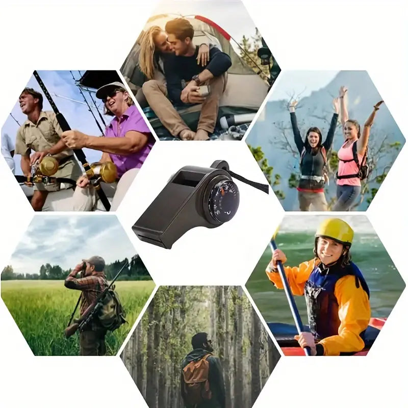 3-in-1 Notfall-Lebensrettungspfeife Mit Kompass-Thermometer