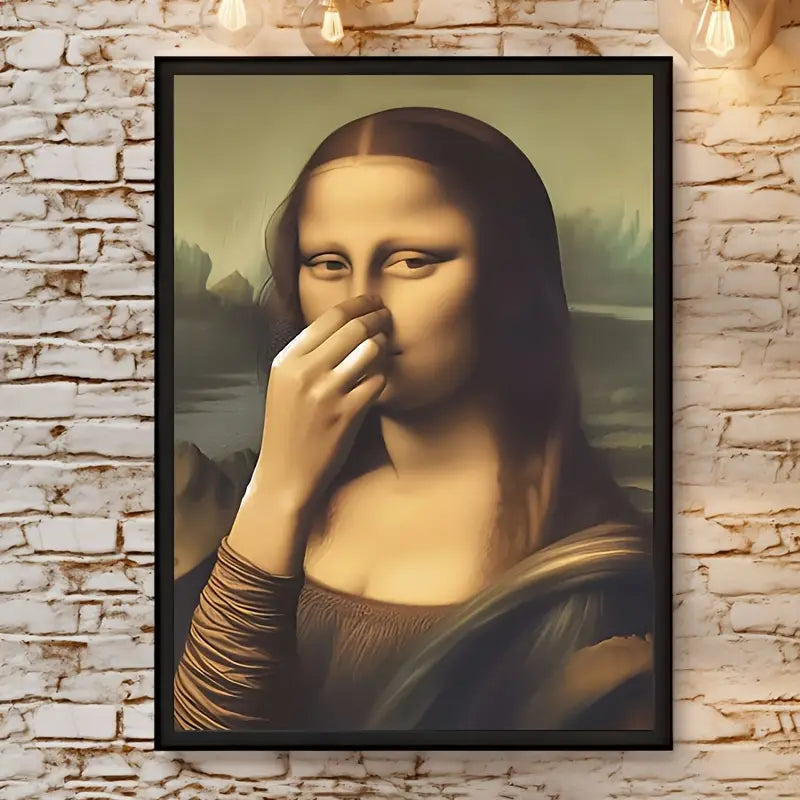 Mona-Lisa-Parodie Leinwanddruck Poster (Stinkt)