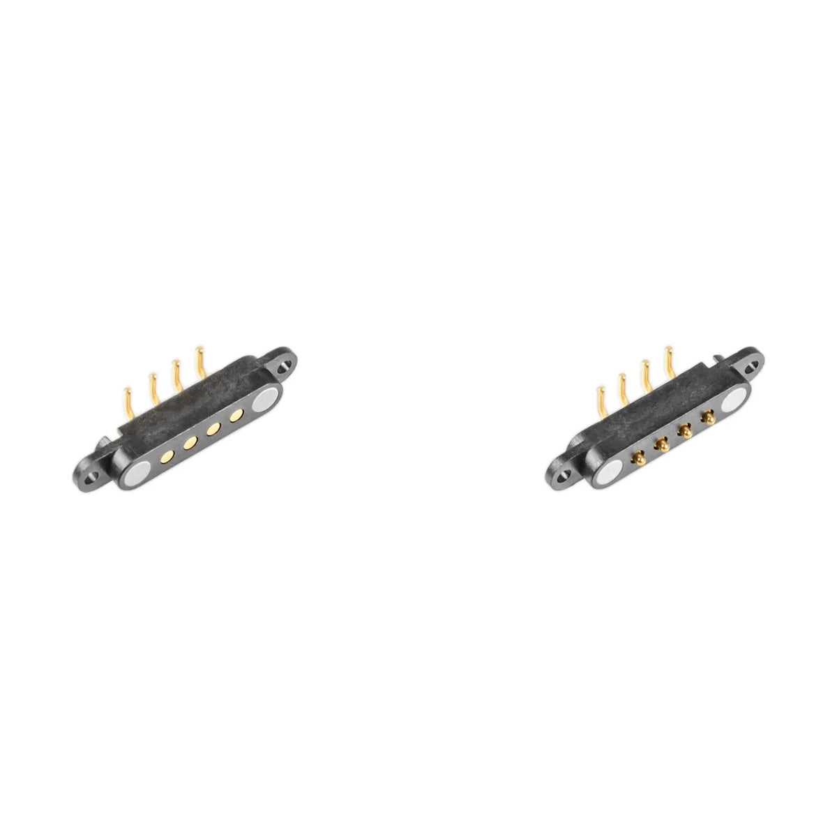 BerryBase Pogo-Pin Stecker und Sockel, 4-polig, magnetisch, ohne Kabel, mit Ösen