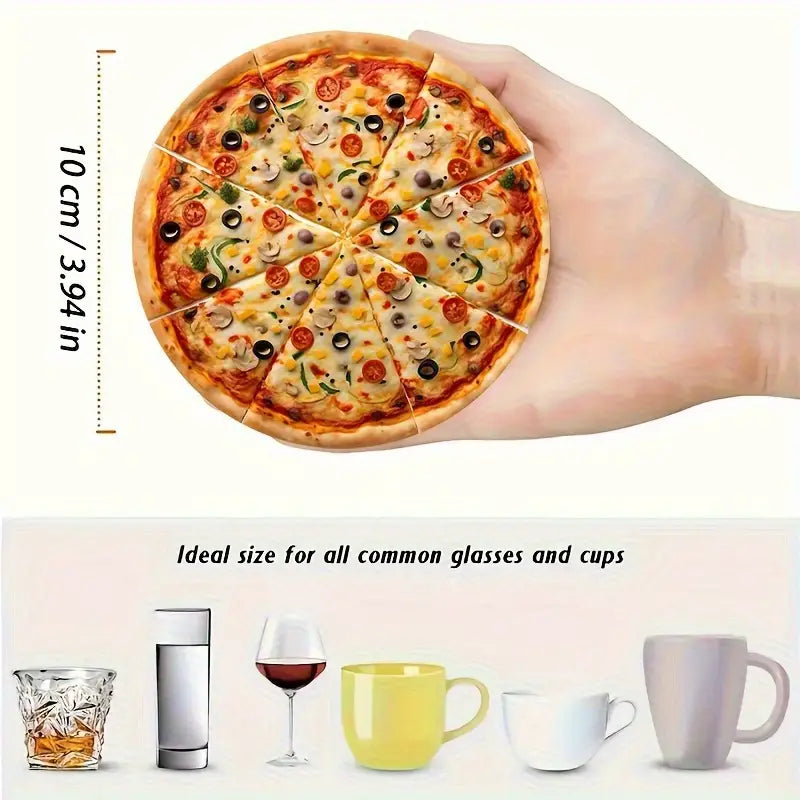 6er-Set Pizza-Themen Holzuntersetzer, Rutschfest & Hitzebeständig