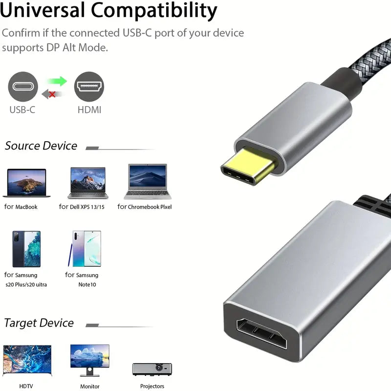 USB-C-auf-HDMI- Typ-C Auf HDMI-Buchse-Adapter Adapter, TECHTOBOX 4K