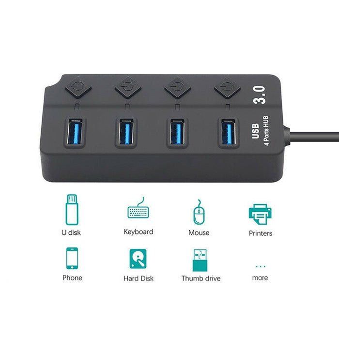 4 Ports USB 3.0 Hi Speed Multi Hub Erweiterung mit Switch