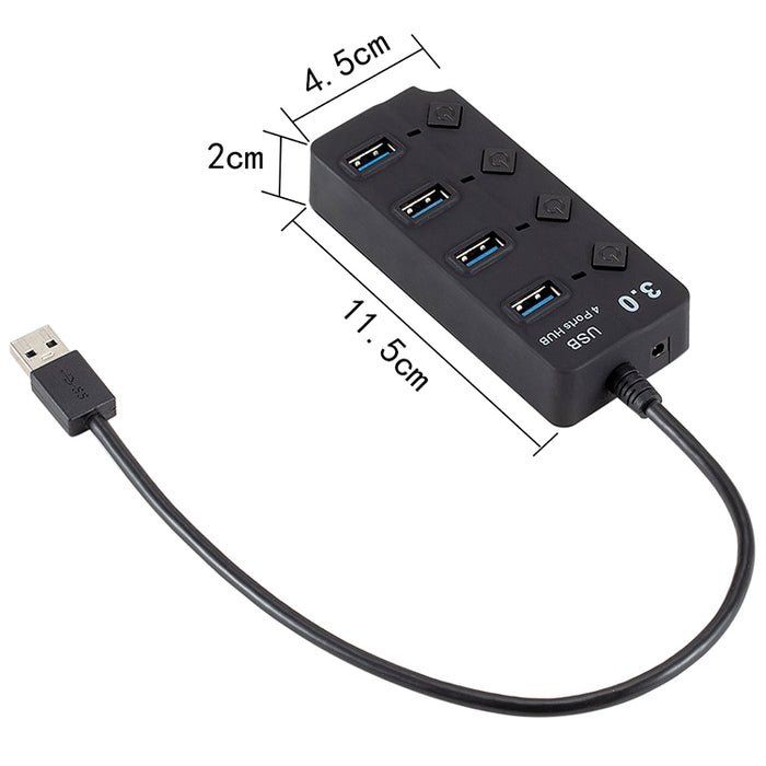 4 Ports USB 3.0 Hi Speed Multi Hub Erweiterung mit Switch