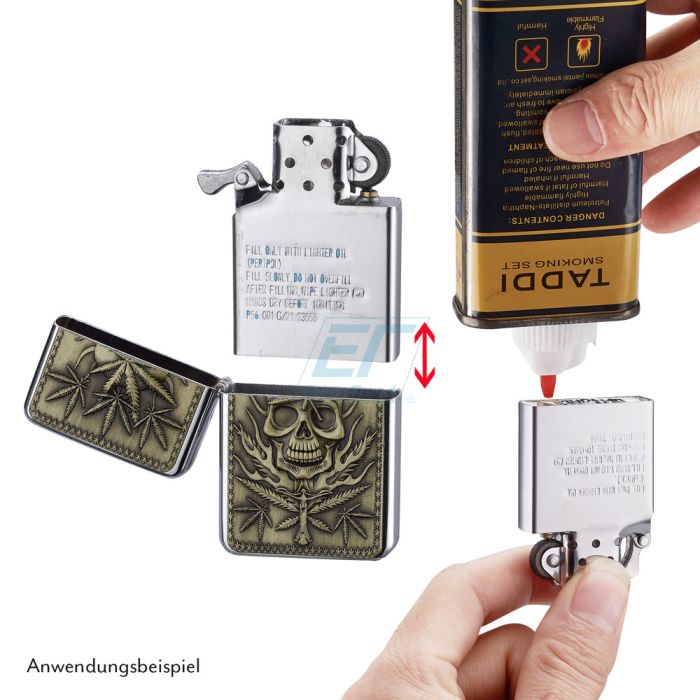 Benzinfeuerzeug " Leaves " Champ